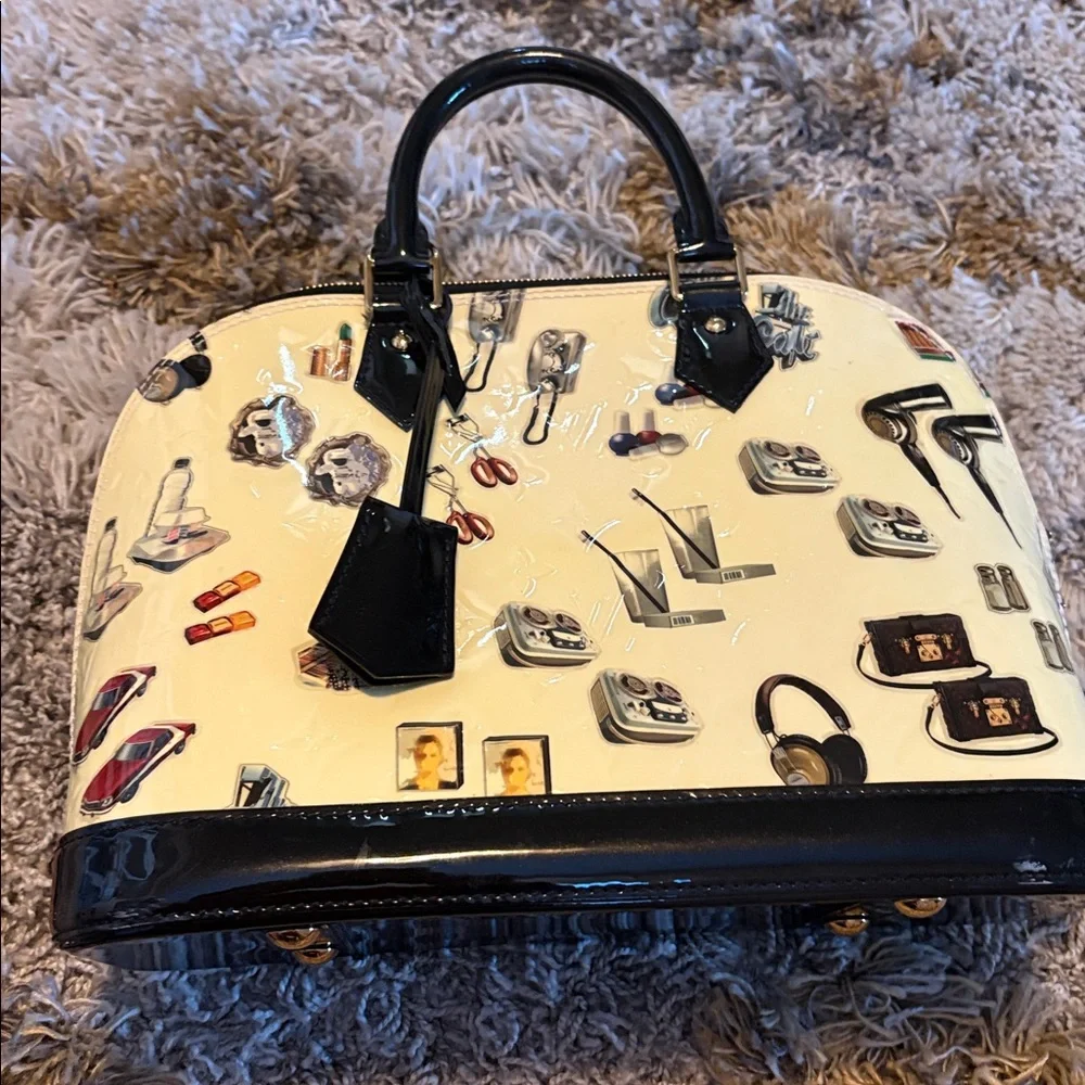 Louis Vuitton Mint Green and Black Alma Satchel